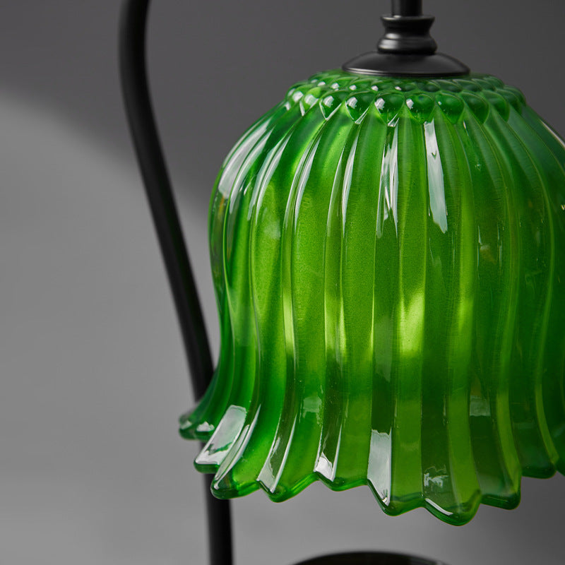 Orchid Flower Glass Marble Table Lamp