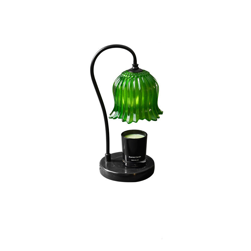 Orchid Flower Glass Marble Table Lamp