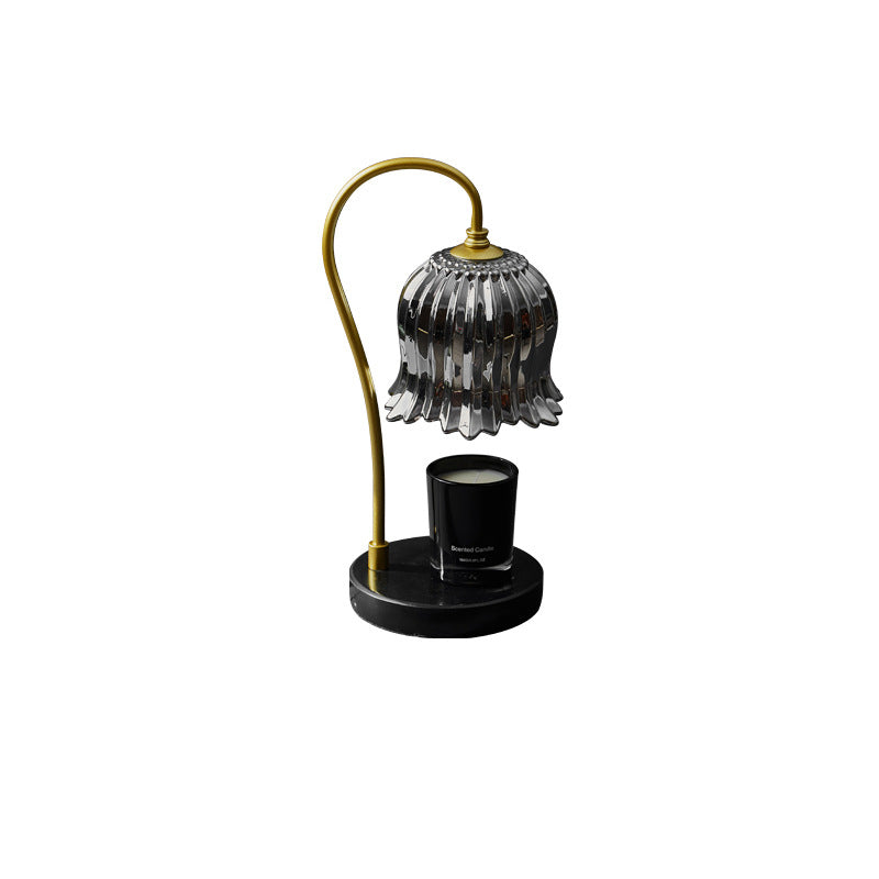 Orchid Flower Glass Marble Table Lamp