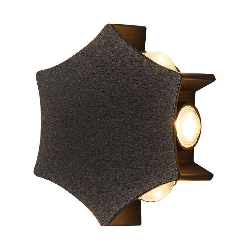 Aluminum Curved Hexagon Garden Outdoor Light