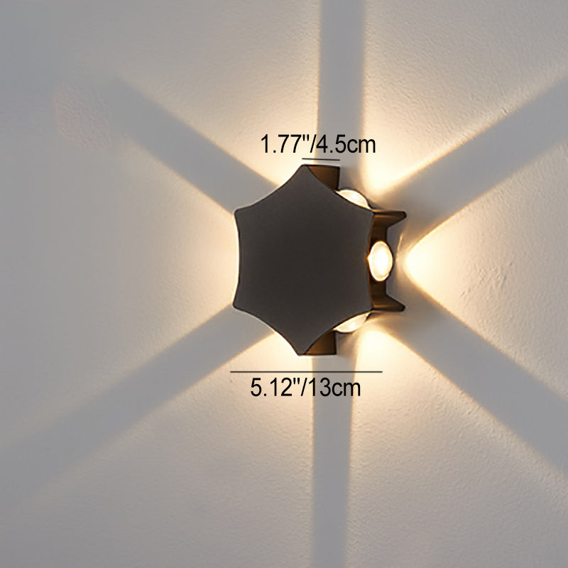 Aluminum Curved Hexagon Garden Outdoor Light