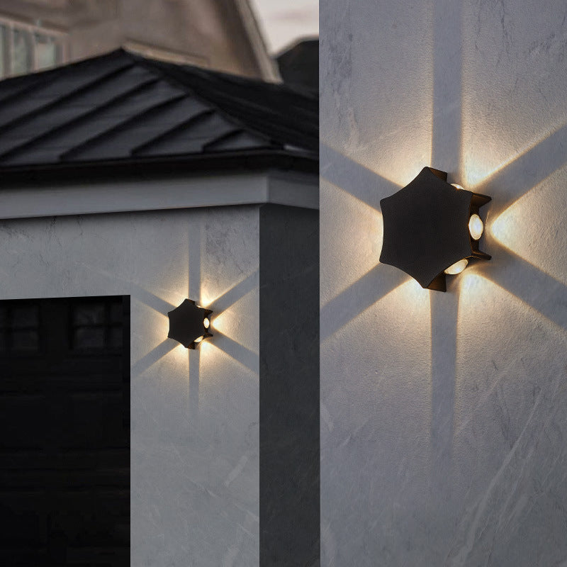 Aluminum Curved Hexagon Garden Outdoor Light