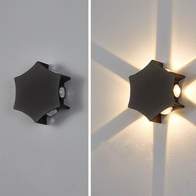 Aluminum Curved Hexagon Garden Outdoor Light