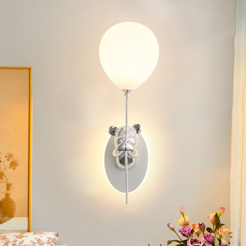 Resin Cartoon Bear Glass Wall Lamp