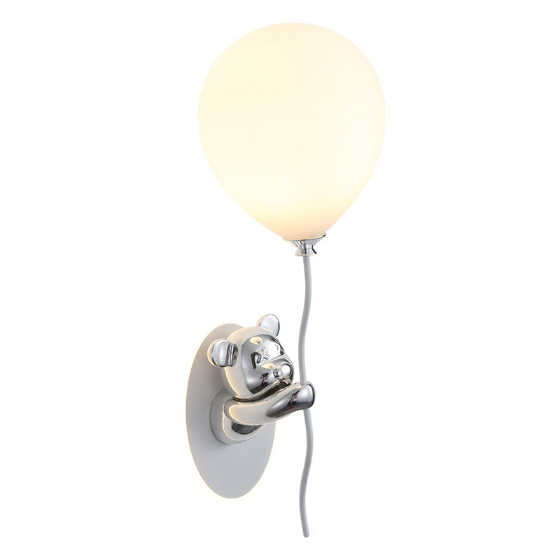 Resin Cartoon Bear Glass Wall Lamp
