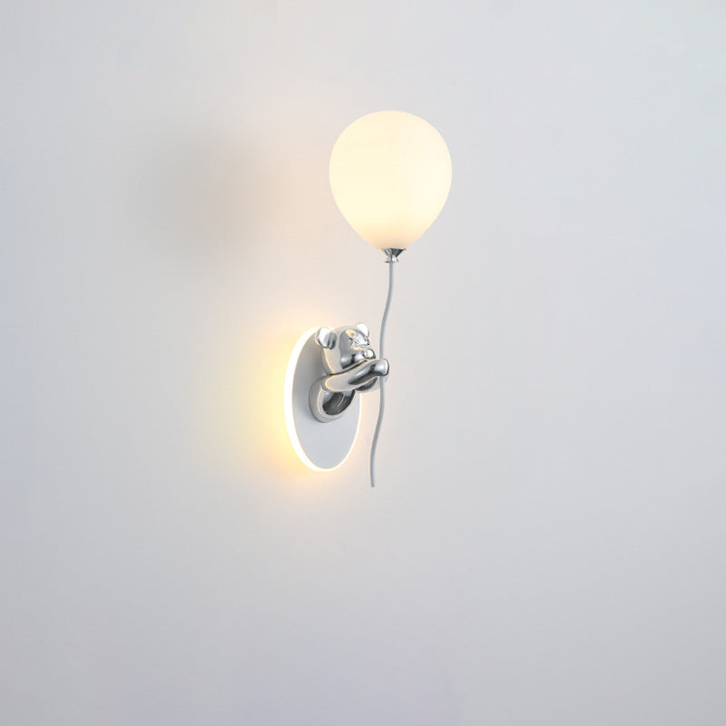 Resin Cartoon Bear Glass Wall Lamp