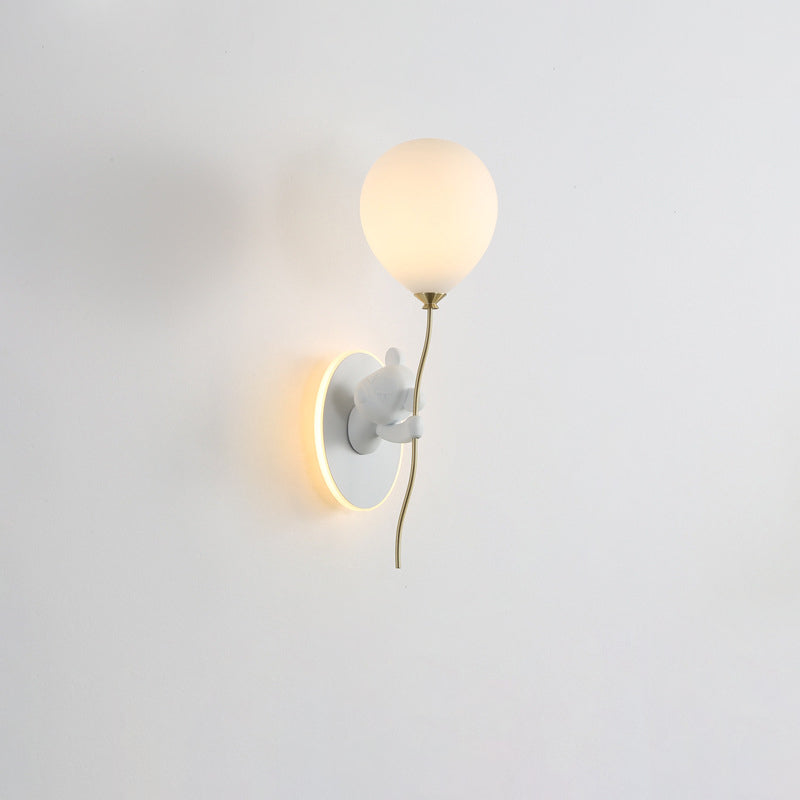 Resin Cartoon Bear Glass Wall Lamp