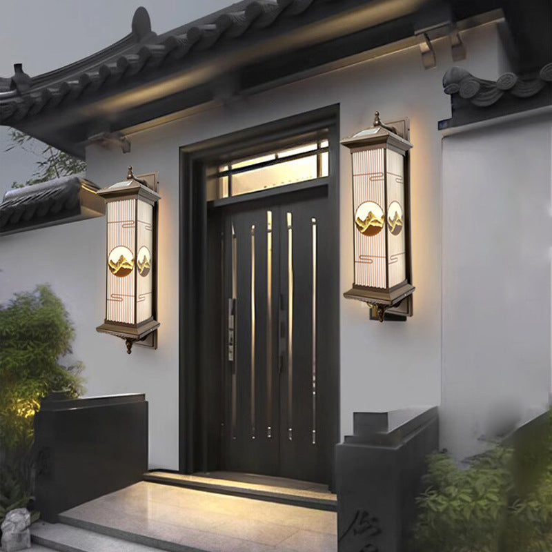 Aluminum Glass Rectangular Garden Outdoor Light