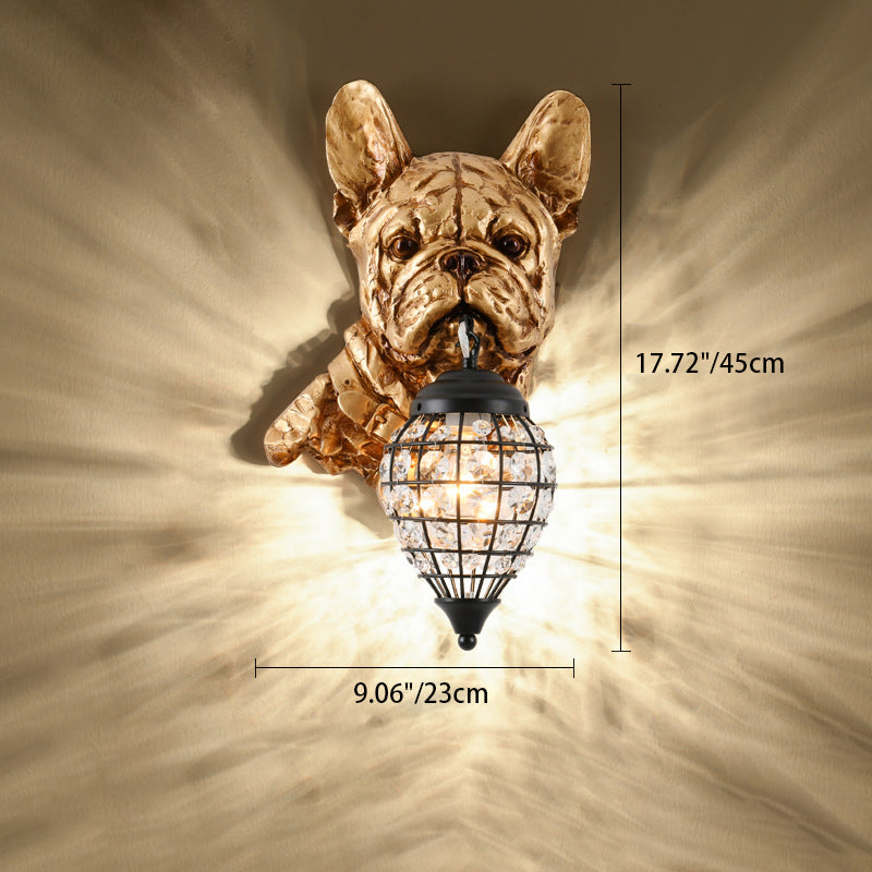 Resin Crystal Elephant Dog Wall Lamp