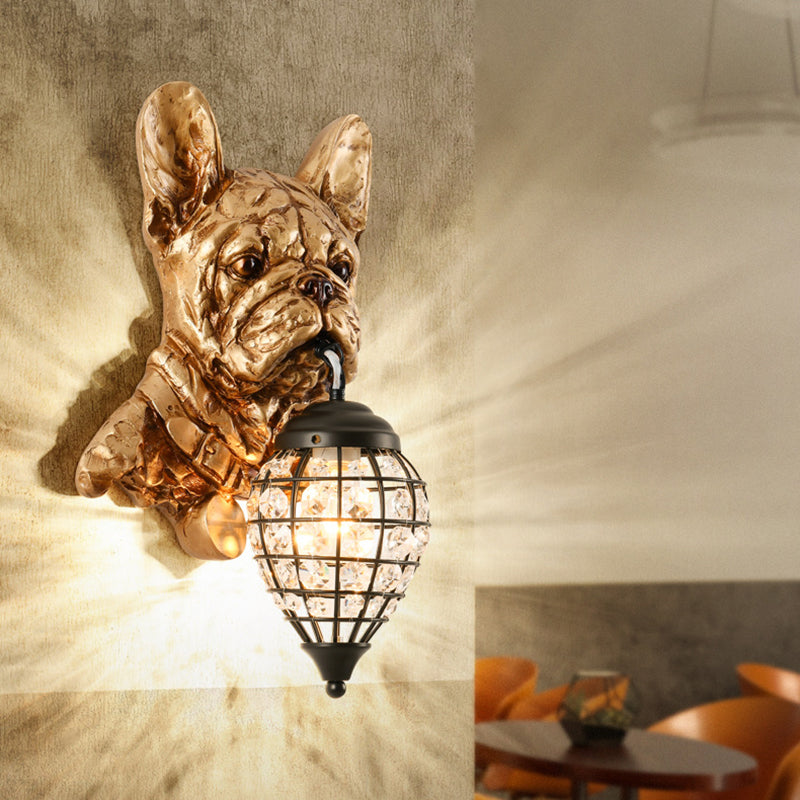 Resin Crystal Elephant Dog Wall Lamp