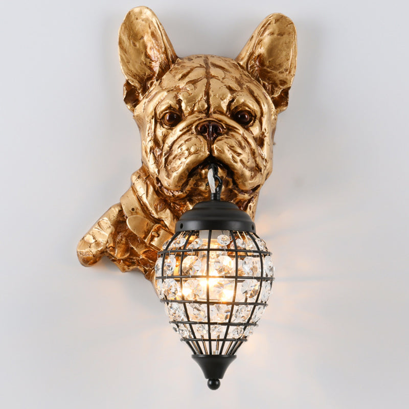 Resin Crystal Elephant Dog Wall Lamp