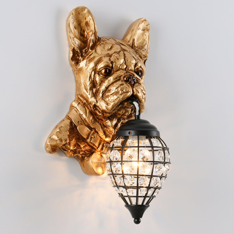 Resin Crystal Elephant Dog Wall Lamp