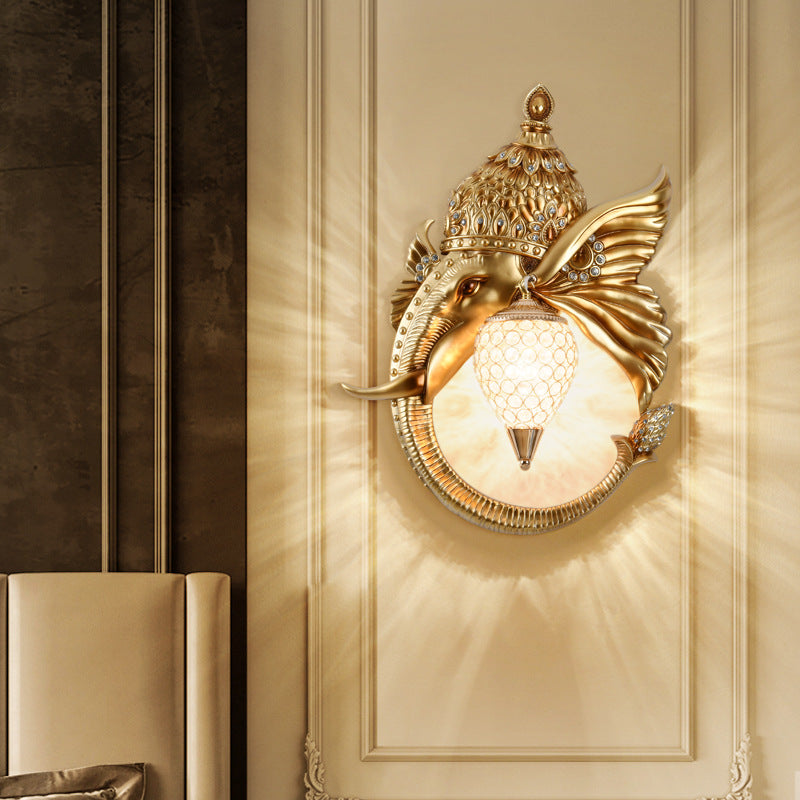 Resin Crystal Elephant Dog Wall Lamp