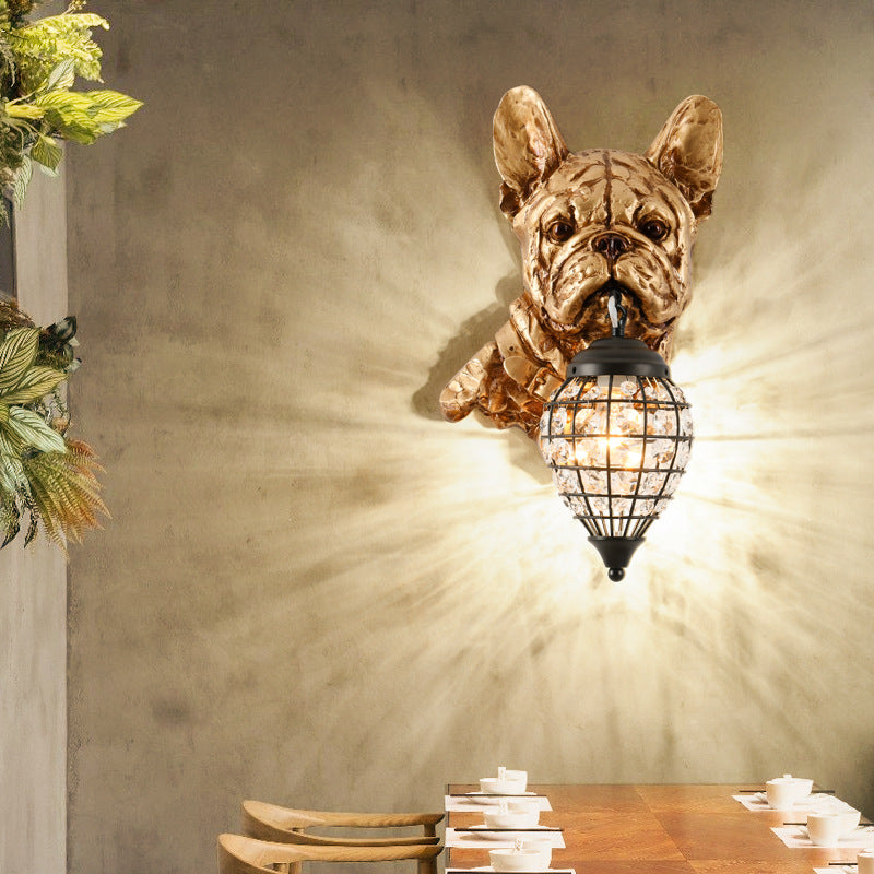 Resin Crystal Elephant Dog Wall Lamp