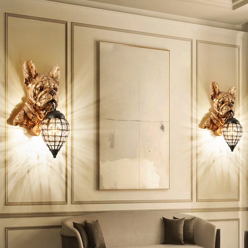 Resin Crystal Elephant Dog Wall Lamp