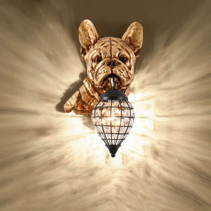 Resin Crystal Elephant Dog Wall Lamp