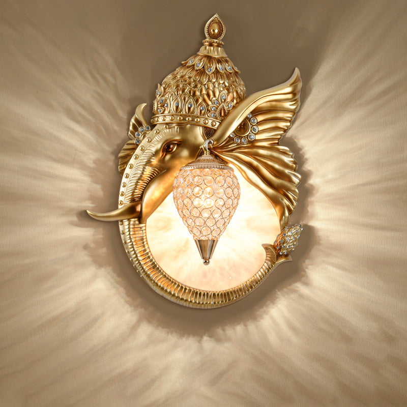 Resin Crystal Elephant Dog Wall Lamp
