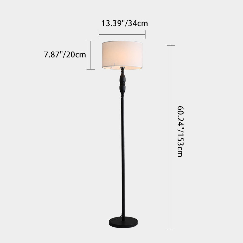Fabric Cylinder Floor Lamp