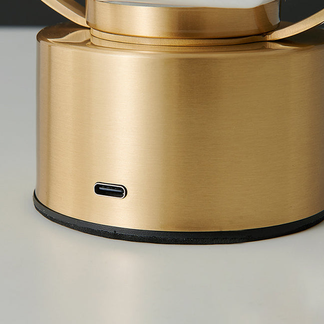 Brass Oval Ring Glass Table Lamp