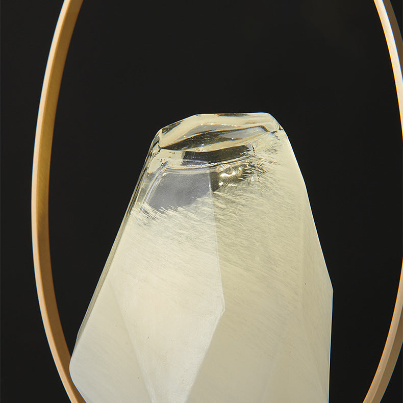 Brass Oval Ring Glass Table Lamp