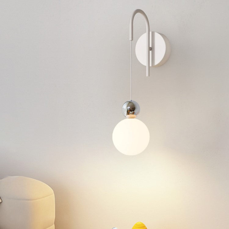 Iron Glass Ball Living Wall Lamp