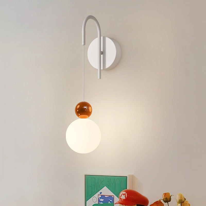 Iron Glass Ball Living Wall Lamp
