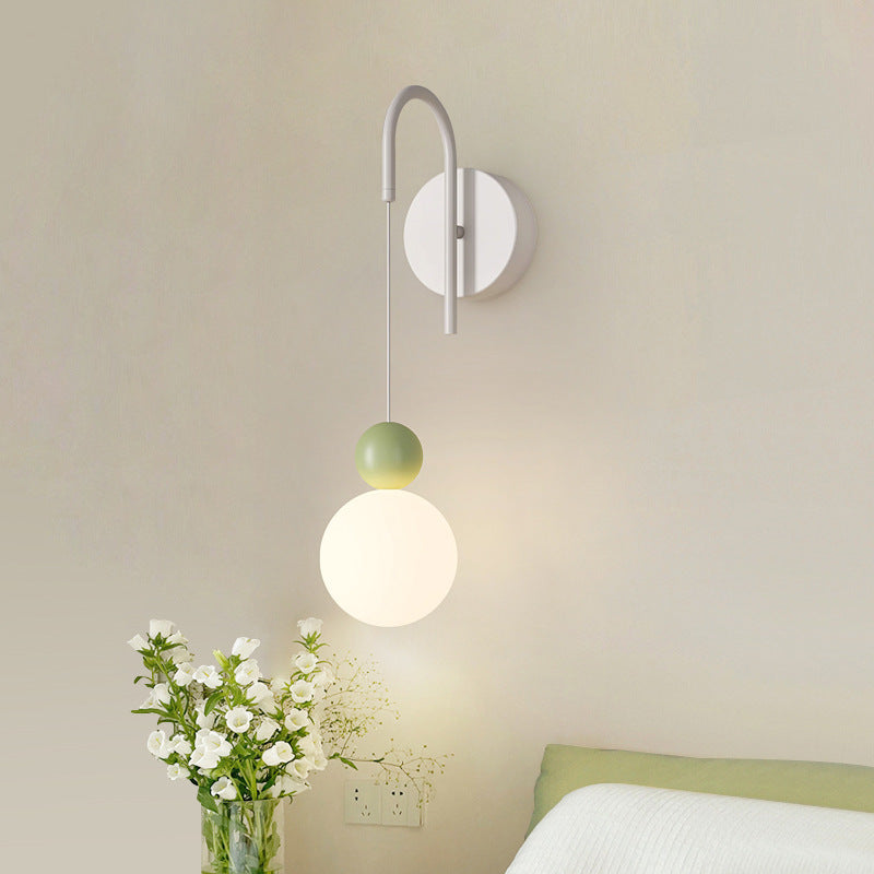 Iron Glass Ball Living Wall Lamp