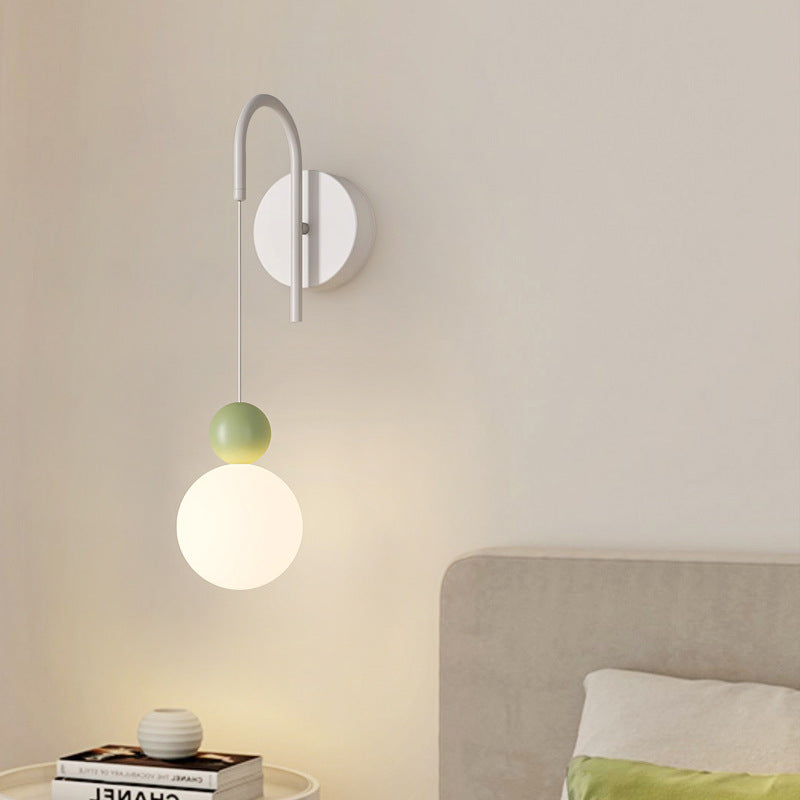 Iron Glass Ball Living Wall Lamp