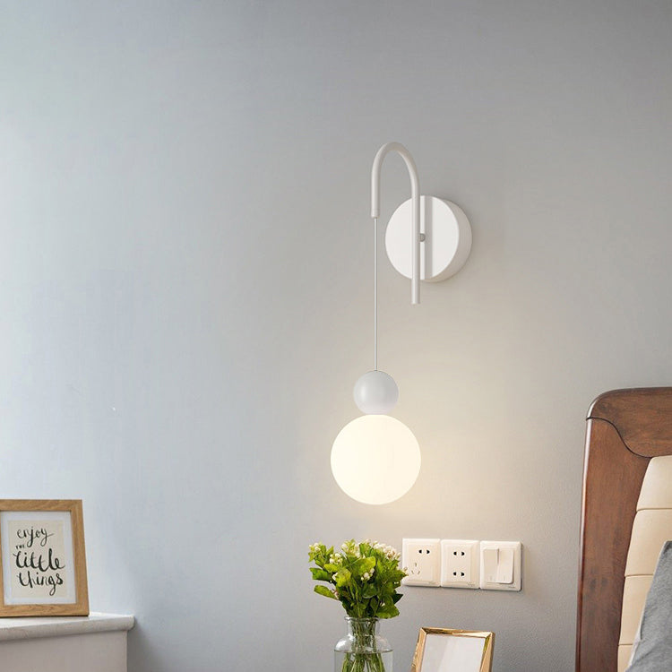 Iron Glass Ball Living Wall Lamp