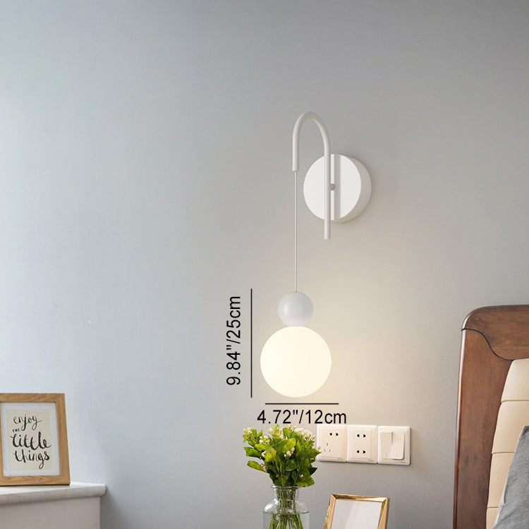 Iron Glass Ball Living Wall Lamp