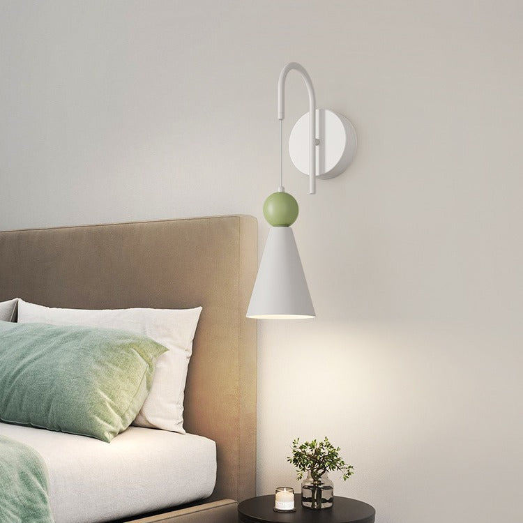 Iron Geometric Cone Living Wall Lamp