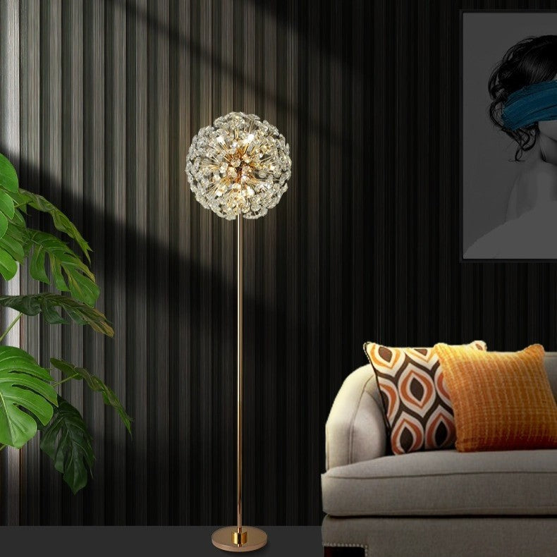 Modern Luxury Globe Crystal 9-Light Floor Lamp