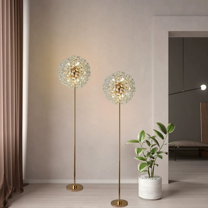 Modern Luxury Globe Crystal 9-Light Floor Lamp