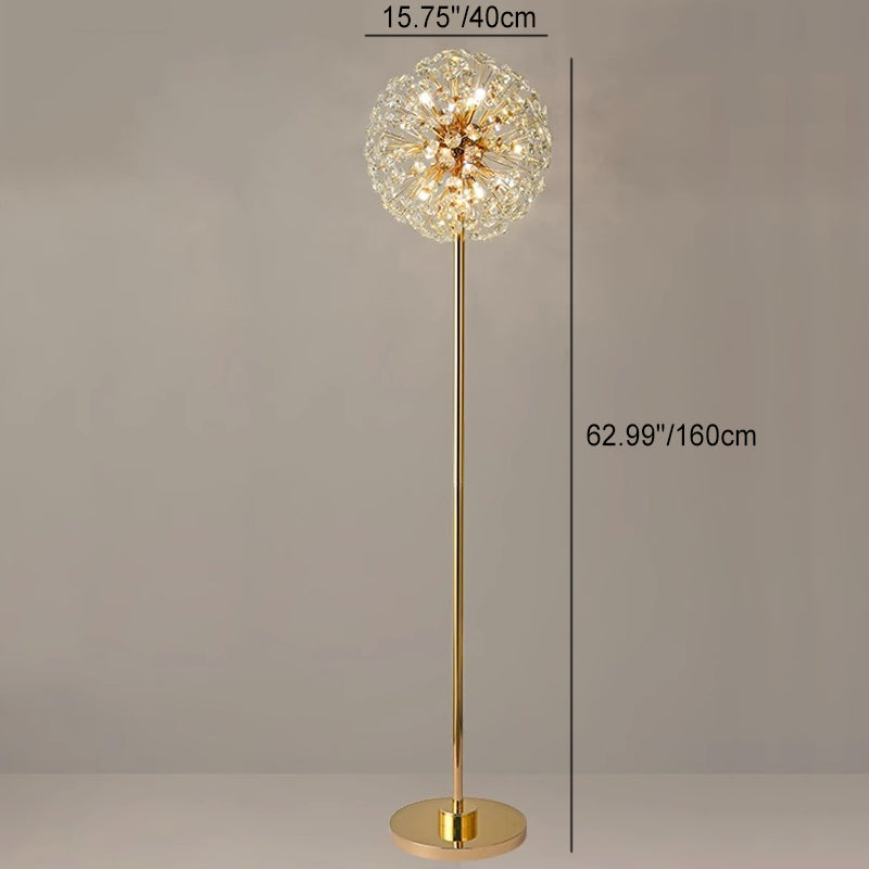 Modern Luxury Globe Crystal 9-Light Floor Lamp