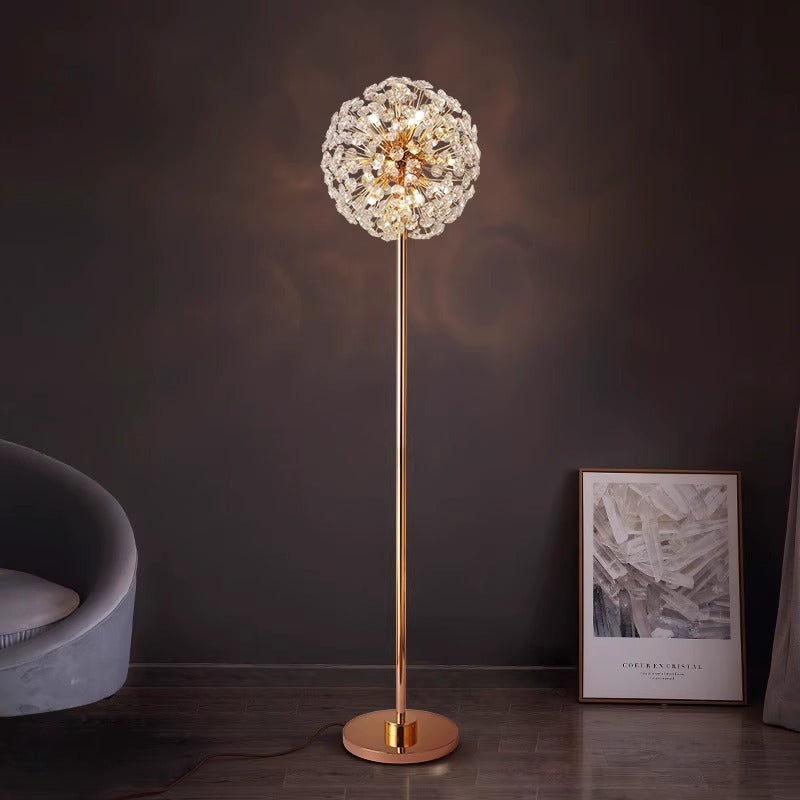 Modern Luxury Globe Crystal 9-Light Floor Lamp