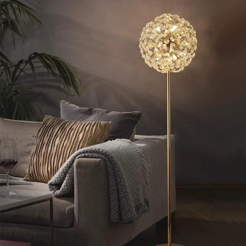 Modern Luxury Globe Crystal 9-Light Floor Lamp