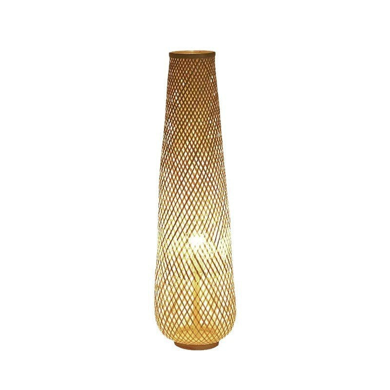 Traditional Japanese Bamboo Weaving Floor Lamp