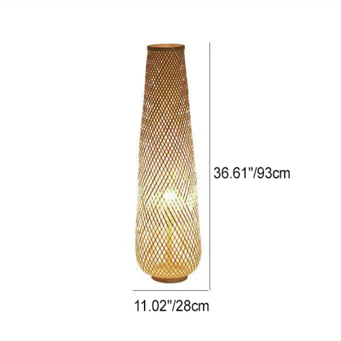Traditional Japanese Bamboo Weaving Floor Lamp
