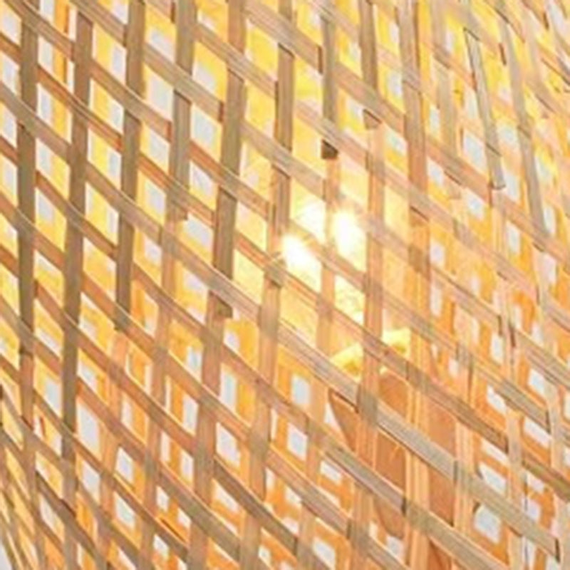 Traditional Japanese Bamboo Weaving Floor Lamp