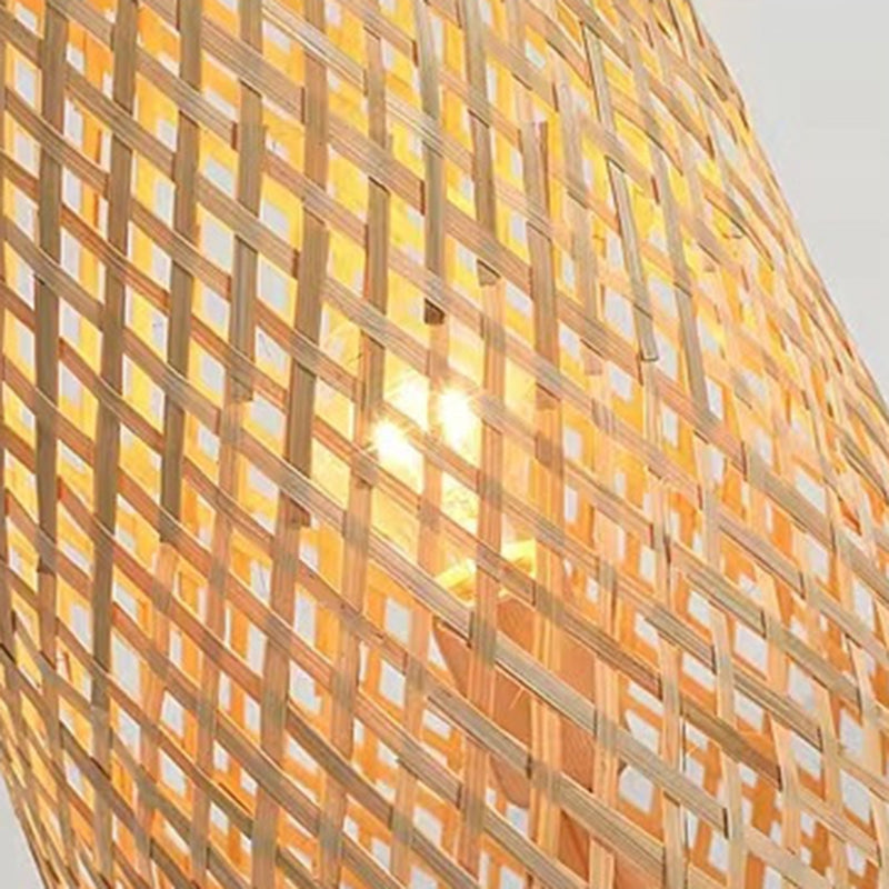 Traditional Japanese Bamboo Weaving Floor Lamp