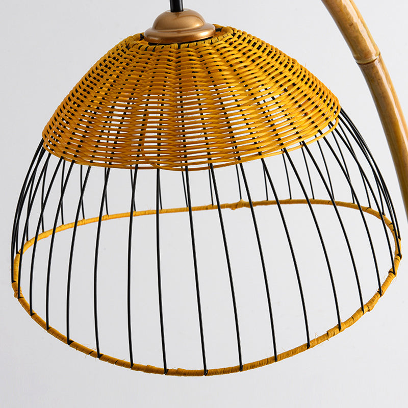 Traditional Vintage Bamboo Weaving Floor Lamp