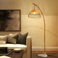Traditional Vintage Bamboo Weaving Floor Lamp