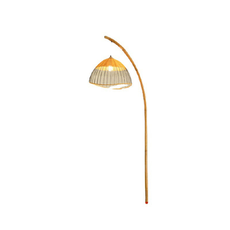Traditional Vintage Bamboo Weaving Floor Lamp