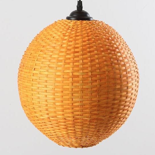 Contemporary Retro Bamboo Weaving 3-Light Floor Lamp