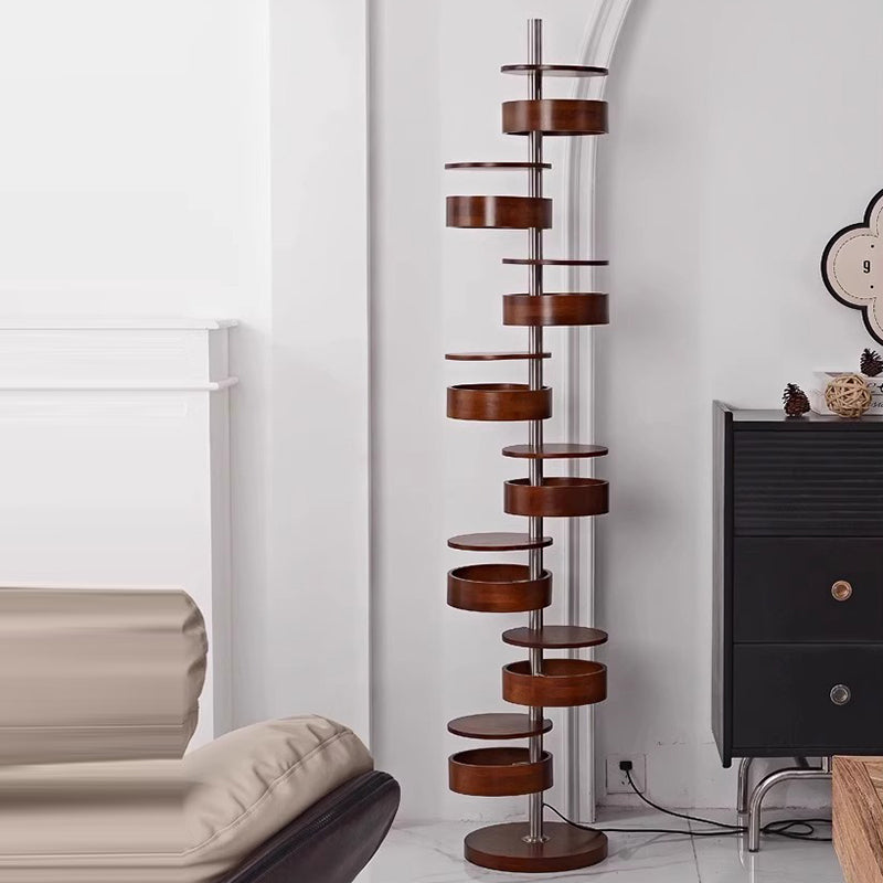 Traditional French Ash Wood 8-Light Floor Lamp