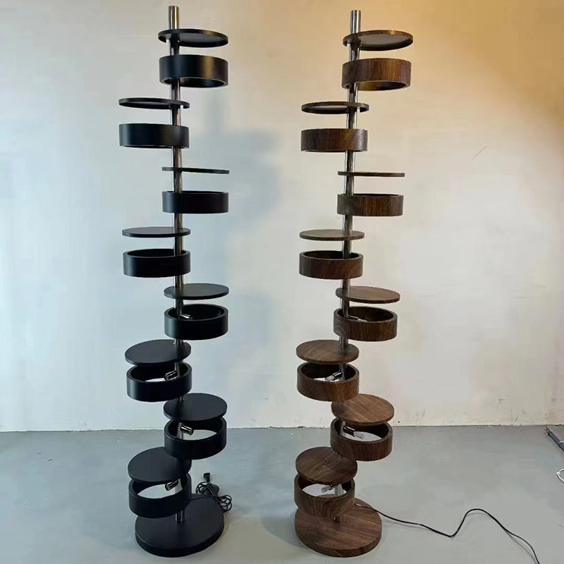 Traditional French Ash Wood 8-Light Floor Lamp