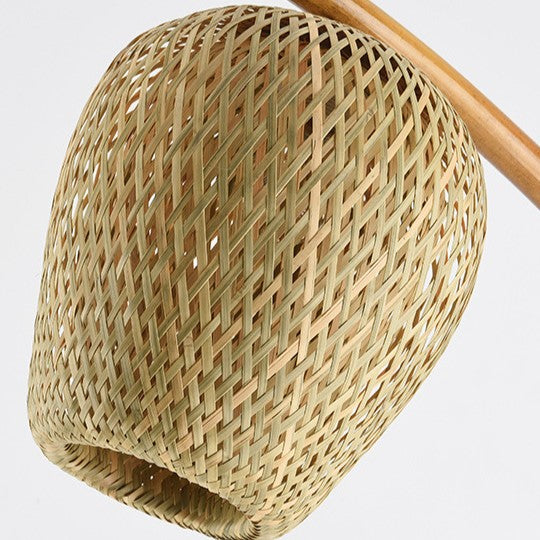Traditional Vintage Bamboo Weaving Floor Lamp