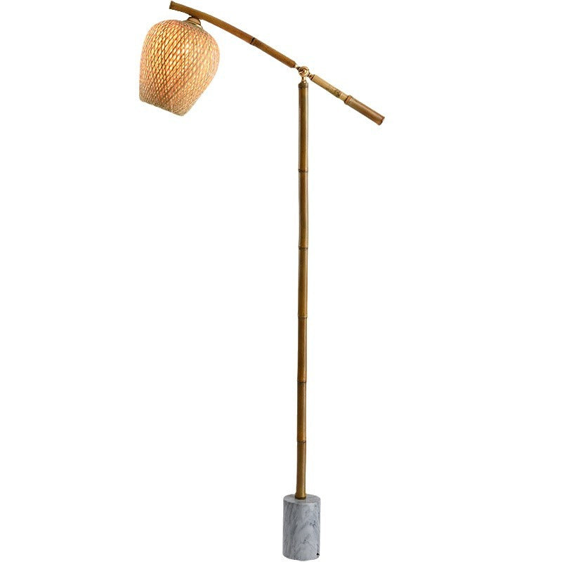 Traditional Vintage Bamboo Weaving Floor Lamp