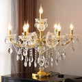 Pleated Fabric Hardware Glass 7-Light Table Lamp