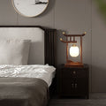 Solid Wood Frame Glass Table Lamp